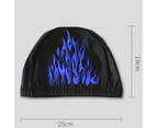 Sunscreen Tear-resistant Men Swimming Cap Nylon Cloth Flame Style Ear Protection Swimming Hat Swimming Accessories -Blue