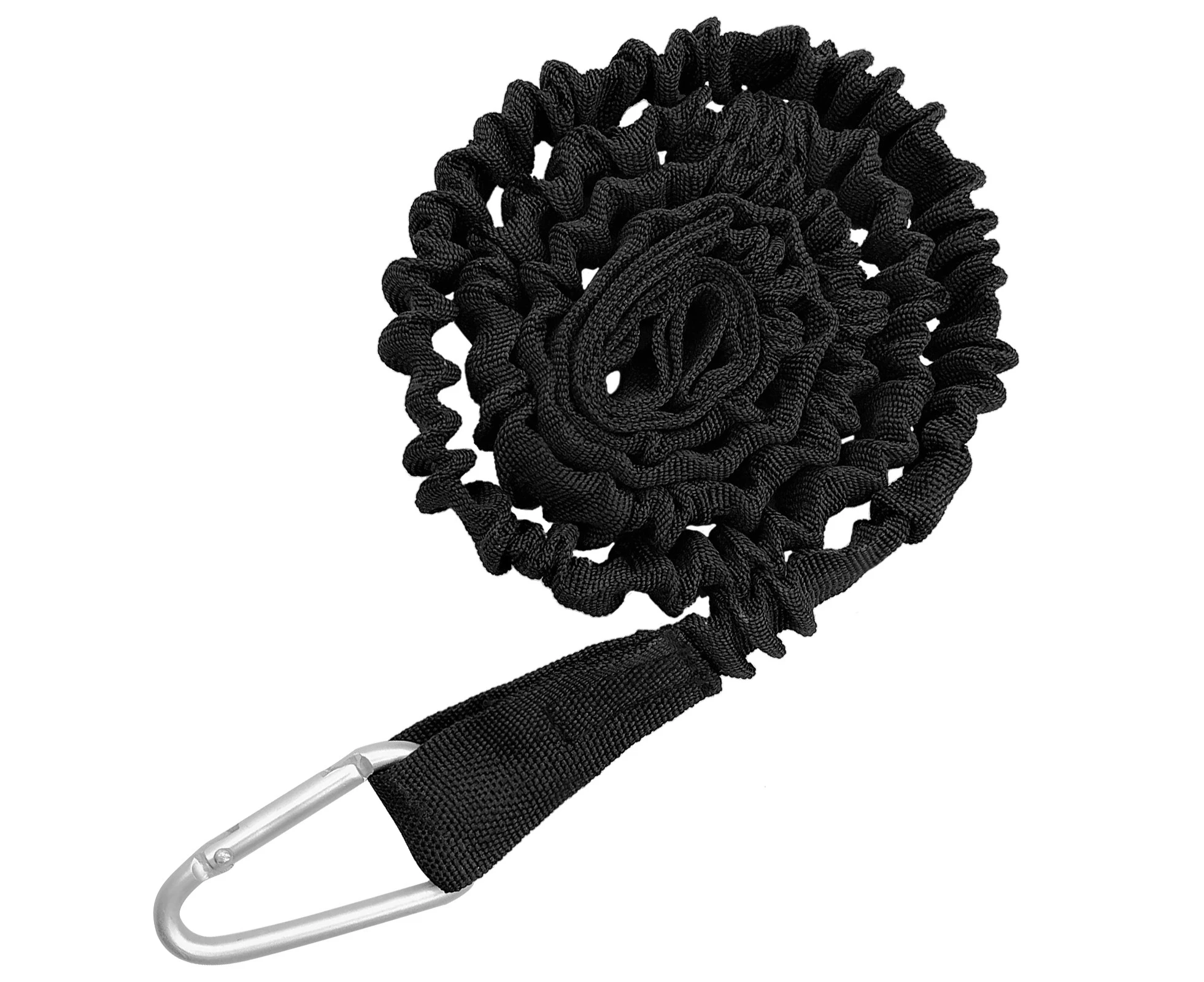 Paddle Rope High Strength Fine Stitching with Safety Hook Convenient Carrying Wear-resistant Surfboard Bungee Keeper Coiled Lanyard for Kayak-Black