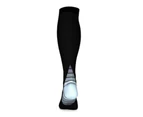 3 Pairs Athletic Compression Socks - Black/Grey