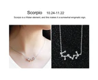 Shiny Rhinestone Women Horoscope Astrology Constellation Sign Guardian Necklace