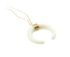 Crescent Moon Pendant Chain Necklace Women Jewelry Gift Cocktail Party Charm-White