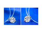 Fashion Shiny Rhinestone Pendant Clear Chain Necklace Women Jewelry Gift-White