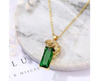 Charm Chain Golden Leopard Rhinestone Pendant Necklace Unisex Jewelry Gift-Golden