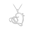 Fashion Women Simple Musical Note Heart Pendant Box Chain Necklace Jewelry Gift-Silver
