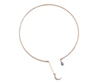Fashion Choker Rhinestone Women Moon Pendant Charm Chain Necklace Jewelry-Blue