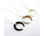 Crescent Moon Pendant Chain Necklace Women Jewelry Gift Cocktail Party Charm-Black