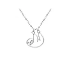 Fashion Hollow Sloths Pendant Animal Jewelry Women's Necklace Birthday Gift-Rose Gold