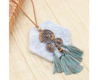 Bohemian Spiral Tassel Pendant Long Sweater Chain Necklace Party Jewelry Gift-Blue