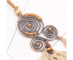 Bohemian Spiral Tassel Pendant Long Sweater Chain Necklace Party Jewelry Gift-Apricot