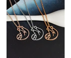 Fashion Hollow Sloths Pendant Animal Jewelry Women's Necklace Birthday Gift-Rose Gold