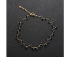 Fashion Wave Chain Black Beads Charm Choker Party Short Necklace Women Jewelry-Black