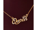 Clavicle Necklace Shiny Non-allergic Durable Women Neck Pendant for Gift-Golden