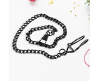 Unisex Vintage Alloy Pocket Watch Link Chain Necklace Jewelry Gift Decor-Black