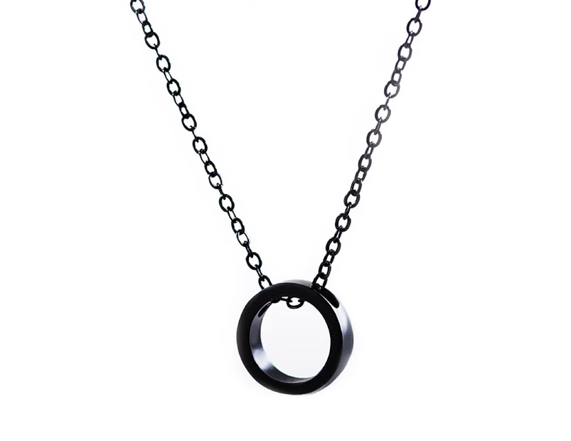 Necklace Round Shape Durable Unisex Fashion Jewelry Necklace Set for Husband-Black