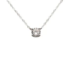 Fashion Necklace Cubic Zirconia Inlaid Thin Chain Women Simple Necklace Jewelry for Party-Silver