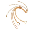 Women Triangle Circular Geometric Collar Choker Necklace Set Chain Jewelry Gift-Silver