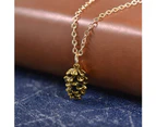 Vintage Women Cute Pine Cone Shape Pendant Thin Chain Necklace Jewelry Gift-Antique Silver