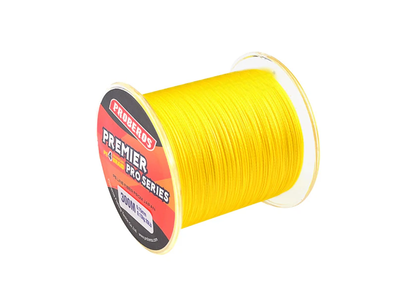 300M 6LB-100LB PE Weave 4 Strands Braided Outdoor Sea Fishing Line Rope Tool-Yellow 4