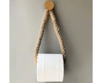 Punch Free Vintage Hemp Rope Hanging Bathroom Toilet Roll Paper Towel Rack Tool-1#