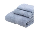3Pcs/Set Bath Towel Set Thick Foldable Cotton Highly Absorbent Hand Towel Hotel Accessories-Grey