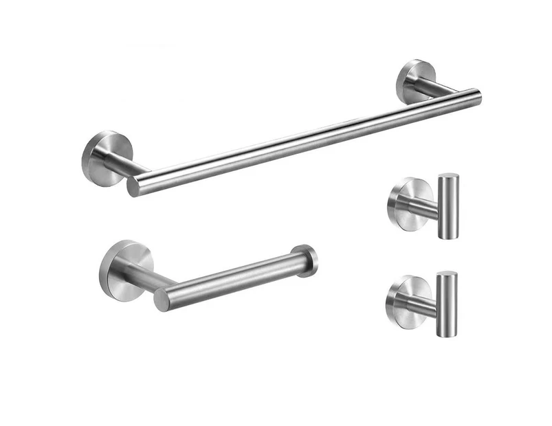 4Pcs/Set Toilet Paper Holder Wall-Mounted Versatility Stainless Steel Towel Toilet Hanging Rod for Bathroom-Wiredrawing