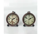 Retro Vintage Silent Battery Operated Desk Clock Office Home Living Room Decor-3#