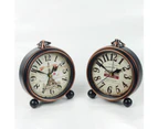 Retro Vintage Silent Battery Operated Desk Clock Office Home Living Room Decor-4#