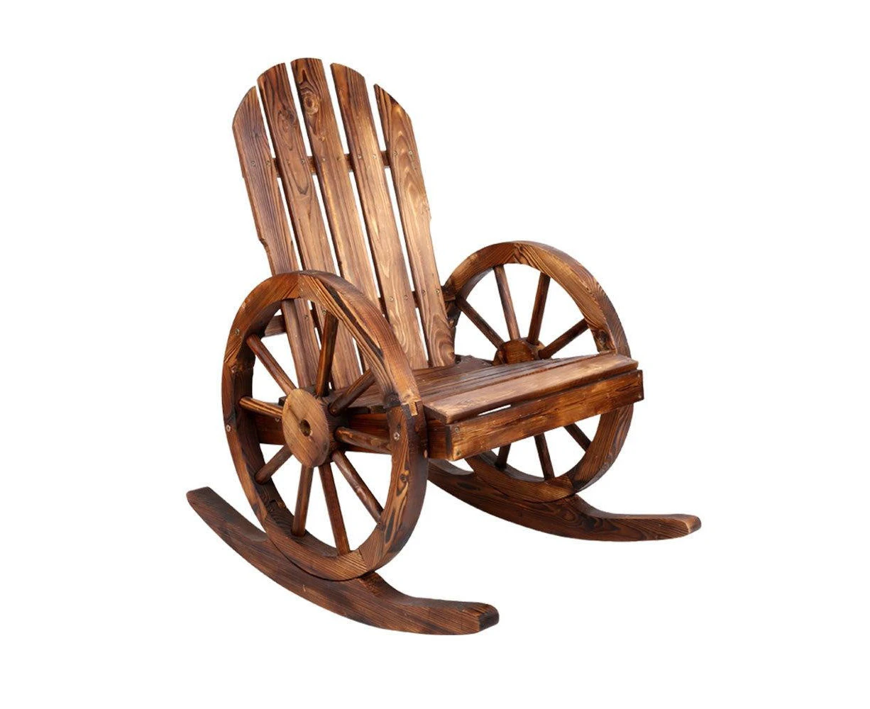 Gardeon Wagon Wheels Rocking Chair - Brown