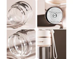 Double Wall Glass Tea Infuser Bottle Tea Tumbler With Infuser Portable Tea Bottle For Loose Tea Travel Tea Mug With Strainer Dual-use Tea Cup(White)