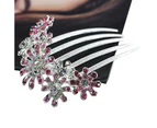 Shiny Flower Pendant Rhinestone Hair Clip Hairpin for Party-Pink