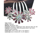 Shiny Flower Pendant Rhinestone Hair Clip Hairpin for Party-Pink
