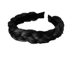 Solid Color Plaited Twist Braid Hair Hoop Fashion Women Headband Headdress-Black