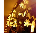 Christmas Lights, 20 Ft 40 Led Snowflake String Lights Battery Operated Waterproof Fairy Lights