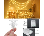 Christmas Lights, 20 Ft 40 Led Snowflake String Lights Battery Operated Waterproof Fairy Lights