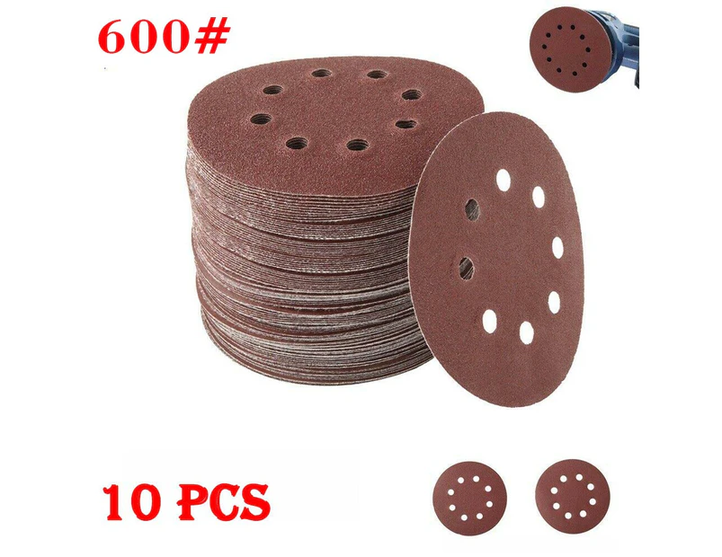 Youngly 10PCS 5 Inch Sandpaper 5 Holes Hook And Loop 600 Grit Sanding Disc Polishing Tools Sander Polisher Woodworking Accessories