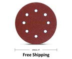 Youngly 10pcs 5Inch 125mm Round Sandpaper Eight Hole Disk Sand Sheets Grit 120 Hook and Loop Sanding Disc Abrasives for Polish