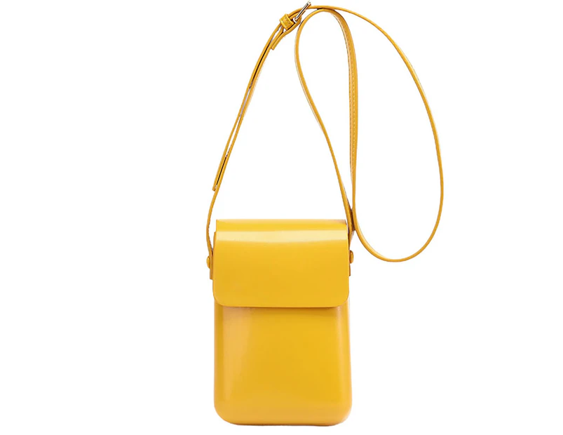 Crossbody Purse Large Capacity Waterproof Faux Leather Flap Cross-body Bag Women Key Phone Handbag Birthday Gift-Yellow