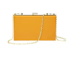 Crossbody Bag Transparent Square Solid Storage Acrylic Multipurpose Messenger Bag for Outdoor-Yellow