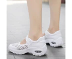 Women Summer Hollow Breathable Anti-slip Platform Air Cushion Shoes Sneakers-White