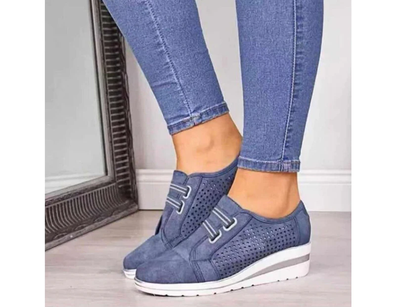 Sports Shoes Stylish Hollow Casual Woman Hollow Summer Shoes for Sports-Blue
