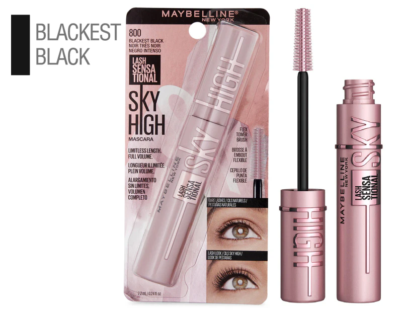 Maybelline Lash Sensational Sky High Washable Mascara 7.2mL - Blackest Black