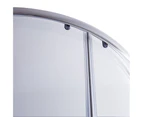 90 x 90cm Rounded Sliding 6mm Curved Shower Screen with Base in Chrome