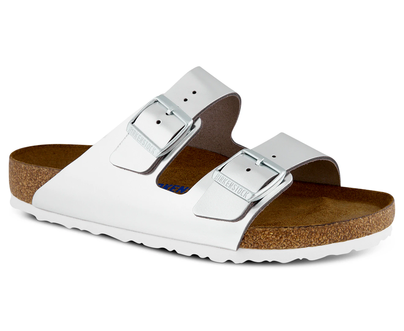 Birkenstock Women's Arizona Soft Footbed Regular Fit Sandals - Silver