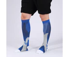 Men Color Block Breathable Compression Socks Stockings for Sport Running Cycling-Aurantium