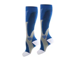 Men Color Block Breathable Compression Socks Stockings for Sport Running Cycling-Blue