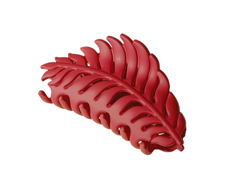 Hair Clip Frosted All-match Hair Accessories Leaf Shape Women Claw Clip for  Thin/Thick Hair-Wine Red .au