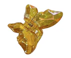 Non-Slip Crossing Teeth Hair Claw Acrylic Clear Butterflies Shape Hair Claw Styling Tool-Yellow