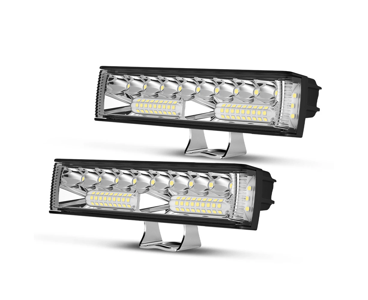 LIGHTFOX Pair 6inch Osram LED Light Pods Combo Beam Light Bar Reverse Offroad 4x4