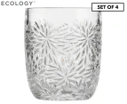 Set of 4 Ecology 300mL Fiori Tumblers - Clear