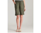 Noni B Linen Shorts - Womens - Dusty Olive